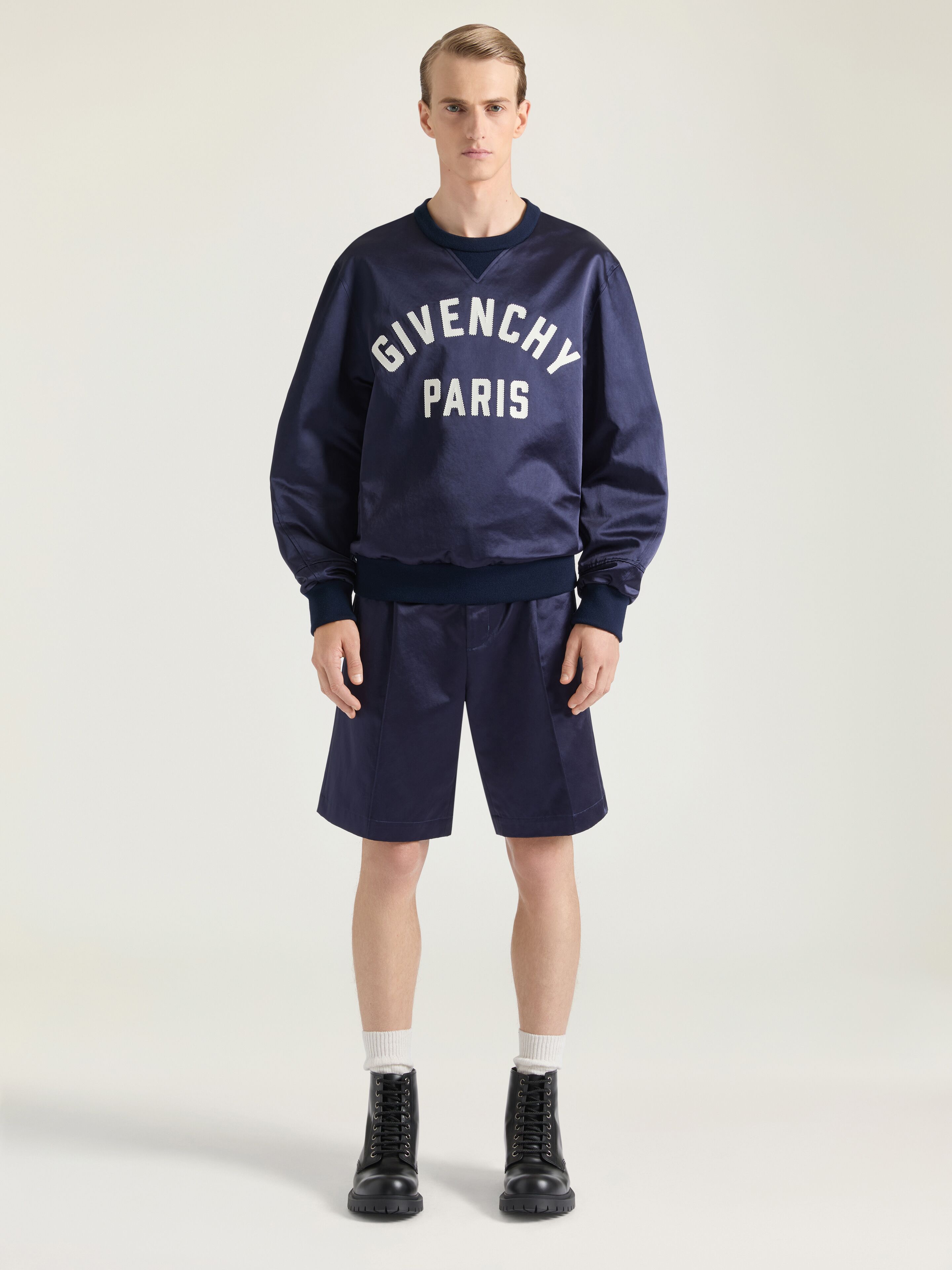 Sweatshirt in satin with GIVENCHY Paris embroidery